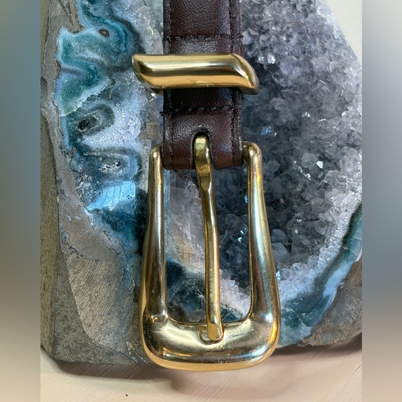 Vintage Coach Mahogany Brown Leather Belt Brass Buckle 8528 EUC - Picture 2 of 14